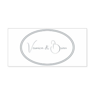Elegant Dusty Navy Blue Collection bride and groom Självfärgande Stämpel