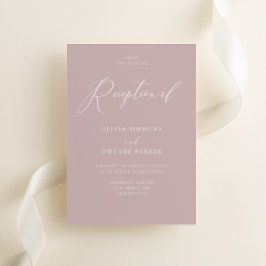 Elegant Dusty Pink Modern Wedding Reception Inbjudningar