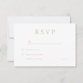 Elegant Dusty Pink & White Modern Wedding OSA Kort
