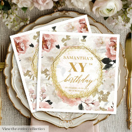 Elegant Dusty Ro 80: Eget namn på födelsedag för n Pappersservett