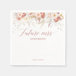 Elegant Dusty Ro Blommigt Möhippa Pappersservett