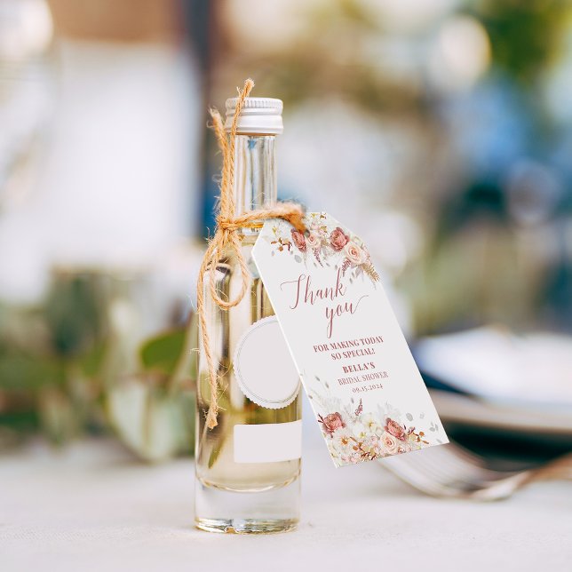 Elegant Dusty Ro Blommigt Tack Gift Märkre Presentetikett (Skapare uppladdad)