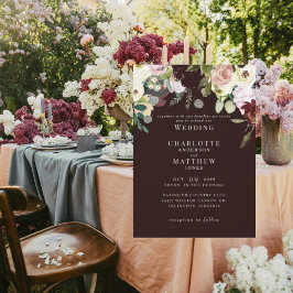 Elegant Dusty Ro & Burgundy No Parents Bröllop Inbjudningar