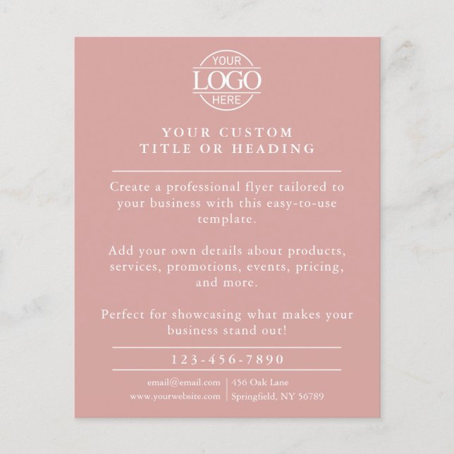 Elegant Dusty Ro Business Logotyp Promotional Flygblad (Framsidan)