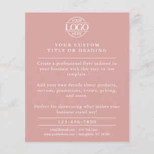Elegant Dusty Ro Business Logotyp Promotional Flygblad