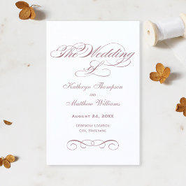 Elegant Dusty Ro Calligraphy Bröllop Ceremony