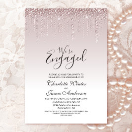 Elegant Dusty Ro Diamonds Förlovningsfest Inbjudningar