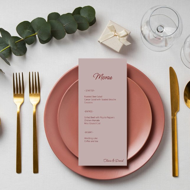 Elegant Dusty Ro minimalist Meny (Skapare uppladdad)