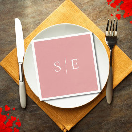 Elegant Dusty Ro Monogram minimalistseringar Pappersservett