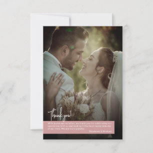 Elegant Dusty Ro Photo Banner Bröllop Tack Kort