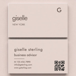 Elegant Dusty Ro QR-kod - minimalistmonogram Visitkort
