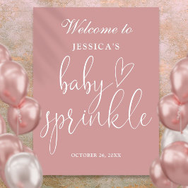 Elegant Dusty Ro Rosa Baby Sprinkle Välkomstskylt Poster