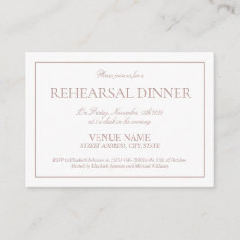 Elegant Dusty Ro Simple Script Rehearsal Dinner Tilläggskort