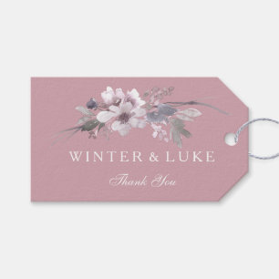 Elegant Dusty Rosa Blommigt Bröllop Gift-favoritta Presentetikett