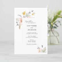 Elegant Dusty Rosa Blommigt Watercolor Bröllop