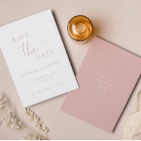 Elegant Dusty Rosa Bröllop spara datum Card