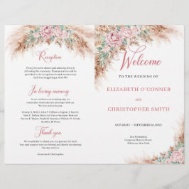 Elegant Dusty Rosa ros Pampas-gräs och grå