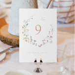 Elegant Dusty Rosa Wildblomma Rustic Boho Bröllop Bordsnummer<br><div class="desc">Elegantens känsliga vattenfärgssnäckor,  utandningsdesign. Pastellpaletter av mjuk  rosa,  benvit,  beige,  dammblått,  dammig rosa och botaniskt grönt,  Underbara blommigt-bord-kort för modern rustik bröllop,  bröllop trädgårdsbröllop och boho land i bröllop och sommar. Visa alla matchande delar i samlingen.</div>