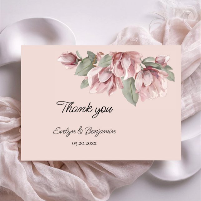 Elegant Dusty rose blush wedding  Tack Kort (Skapare uppladdad)