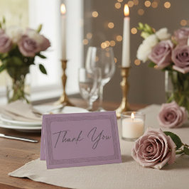 Elegant Dusty Rose Mauve Frame Script Wedding Tack Kort
