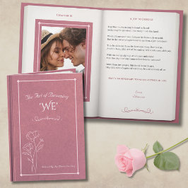 Elegant Dusty Rose Storybook Photo Anniversary Kort