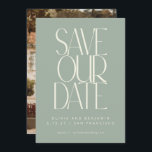 Elegant Dusty Sage Simple Modern Trendig Photo Spara Datumet<br><div class="desc">Elegant Dusty Sage Simple Modern Trendig Photo Save Date</div>