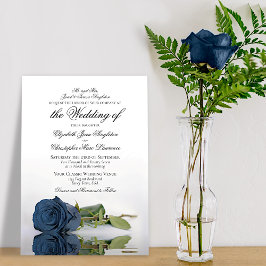 Elegant Dusty Steel Blue Grått Ro Forme Bröllop Inbjudningar