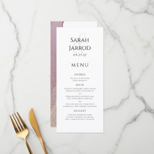 Elegant Dusty Viva Magenta Bröllop Menu Meny