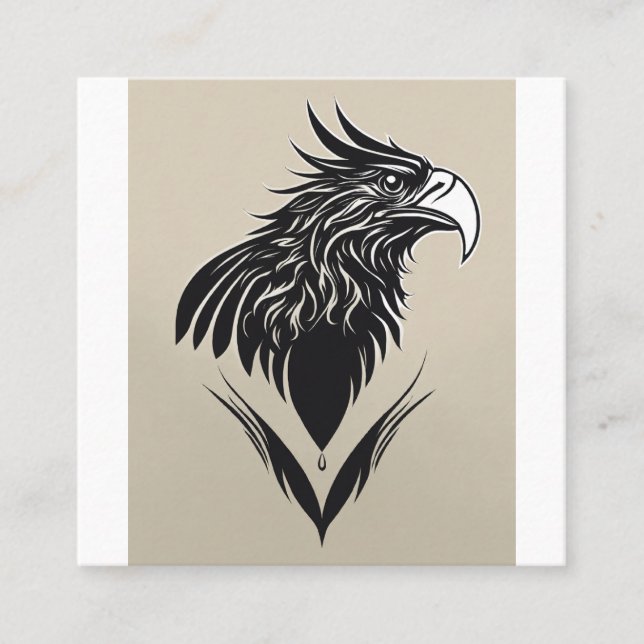 Elegant Eagle Logo Business Card | Modern Professi Fyrkantigt Visitkort (Framsida)