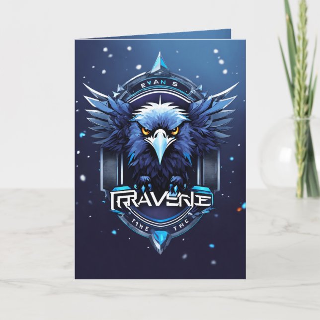 Elegant Eagle Logo Greeting Card | Stylish Minimal Kort (Framsida)