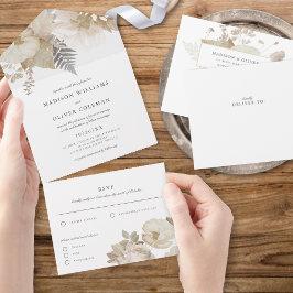 Elegant Earthy Blommigt Chic White Bröllop