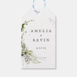 Elegant Earthy Greenery Personlig Namn Datum Presentetikett