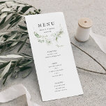 Elegant Earthy Greenery Watercolor Bröllop Menu Meny<br><div class="desc">Vackra och delikata vattenfärgsgröna färger lägger till den här elegant-menyn som är helt anpassade.Den omvända sidan har mer grönt och utrymme för att vid behov lägga till ytterligare information. Perfekt för alla vackra evenemang. Det här är en del av min samling som heter "Earthy Greenery".</div>