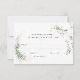Elegant Earthy Greenery Watercolor Bröllop OSA Kort