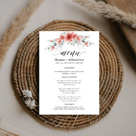 Elegant Earthy Greenery Watercolor Wedding Menu Meny