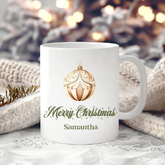 Elegant earthy Nordic neutral style custom name Kaffemugg