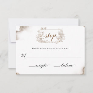 Elegant Earthy Tones Watercolor Bröllop OSA Kort