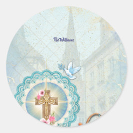 Elegant Easter Cupcake Toppers Runt Klistermärke