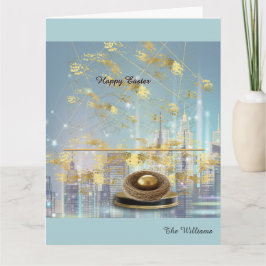 Elegant Easter Folded Greeting Card Kort