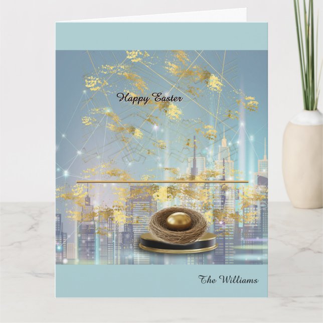 Elegant Easter Folded Greeting Card Kort (Framsida)