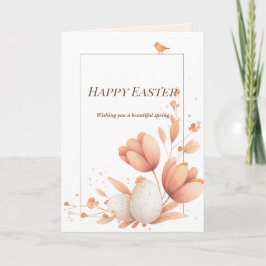 Elegant Easter Greeting Card with Floral Frame Kort
