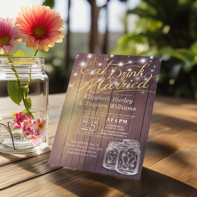 Elegant EAT-rökning och inbjudan till bröllop (Skapare uppladdad)