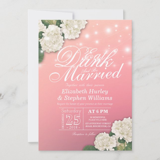 Elegant EAT-rökning och inbjudan till bröllop (Framsida)