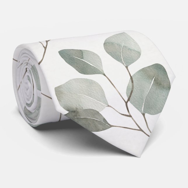 Elegant Ecru Silver Dollar Eukalyptus Bröllop Slips (Rullad)