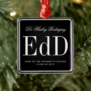 Elegant EdD Doctor Of Education Examen Julgransprydnad Metall