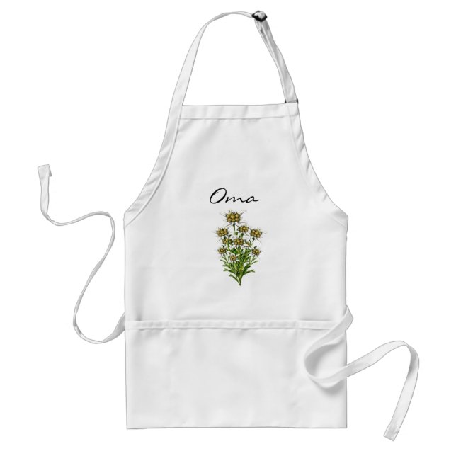 Elegant Edelweiss Flowers Apron Förkläde (Framsidan)