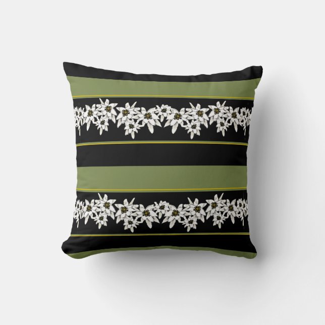 Elegant Edelweiss Stripe Pillow Kudde (Framsida)
