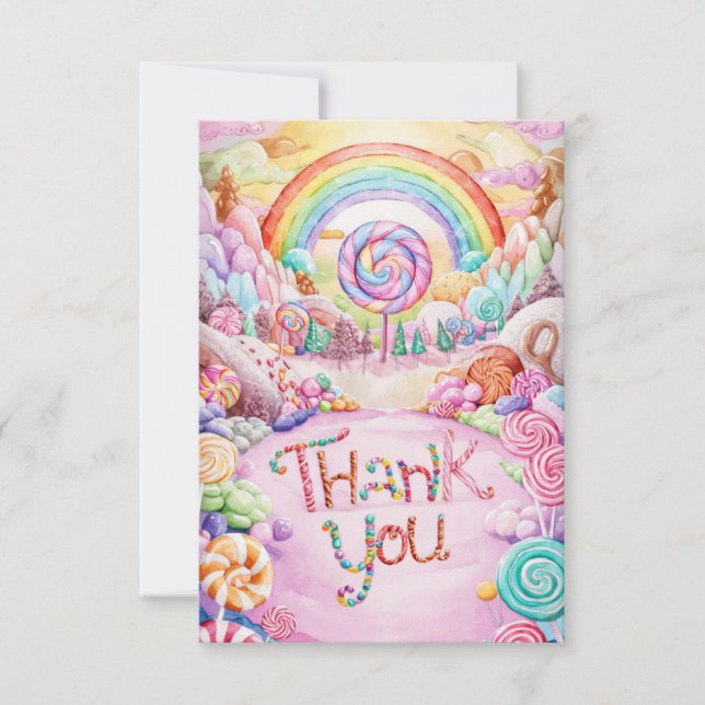 Elegant Editable Candyland tack för ditt kort (Framsida)