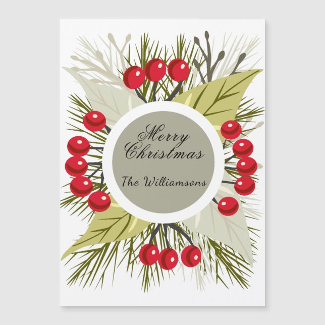 Elegant Editable Christmas/Holiday Magnetic Card (Framsida)