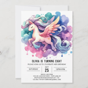 Elegant Editable Horse Birthday Inbjudningar